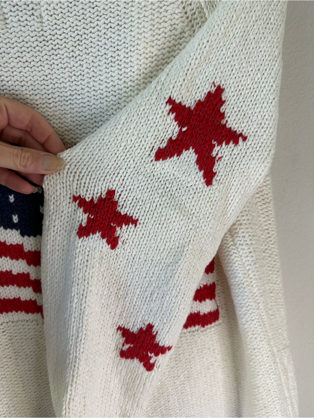 Maeve Shawl Collar American Flag
Cardigan Sweater SZ S - Picture 7 of 7